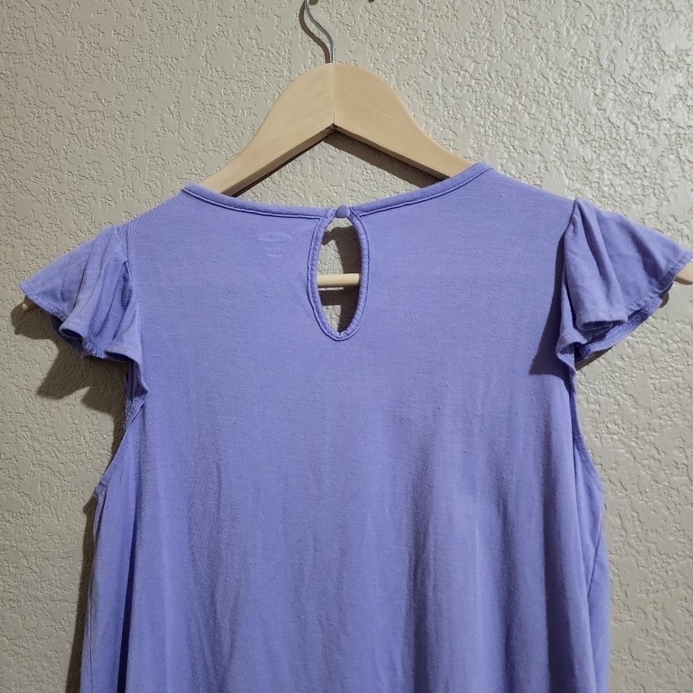 Old Navy flowy loose fit lilac purple top with lace detail Size L (10-12) - Picture 8 of 9